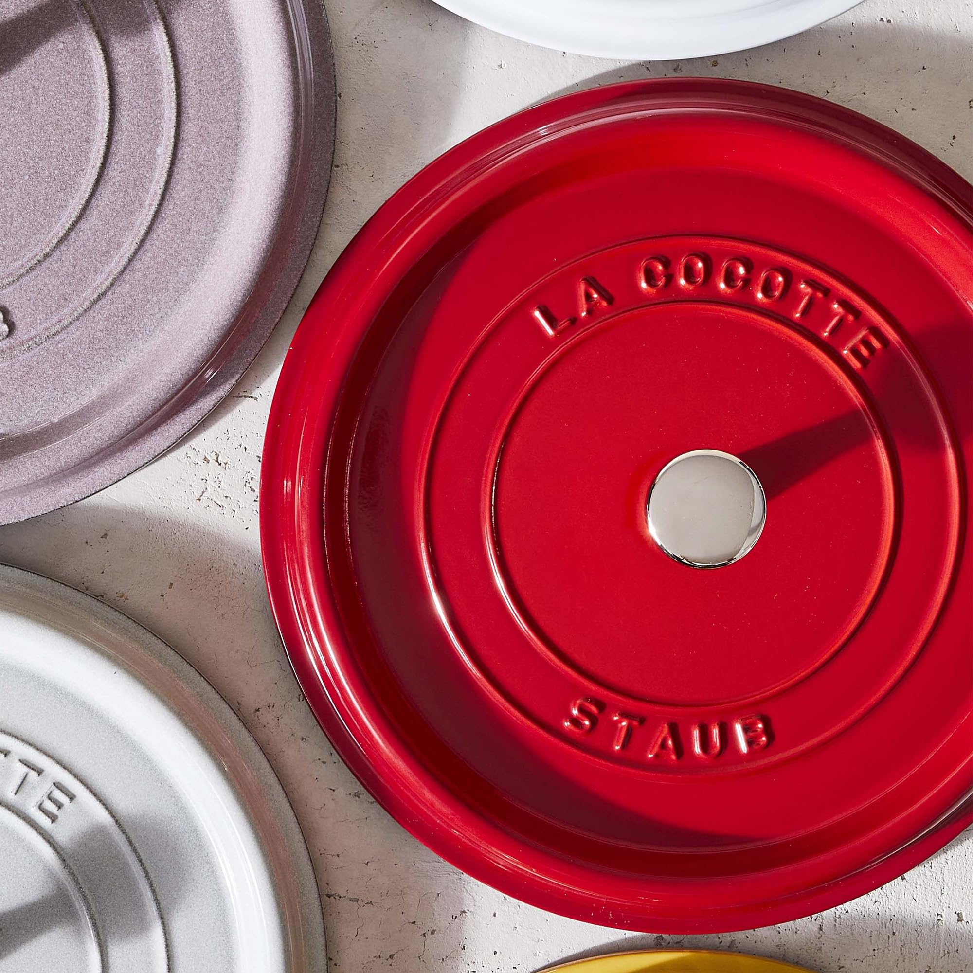 STAUB Cast Iron Dutch Oven 4-qt Round Cocotte, Made in France, Serves 3-4, Cherry - Image 7