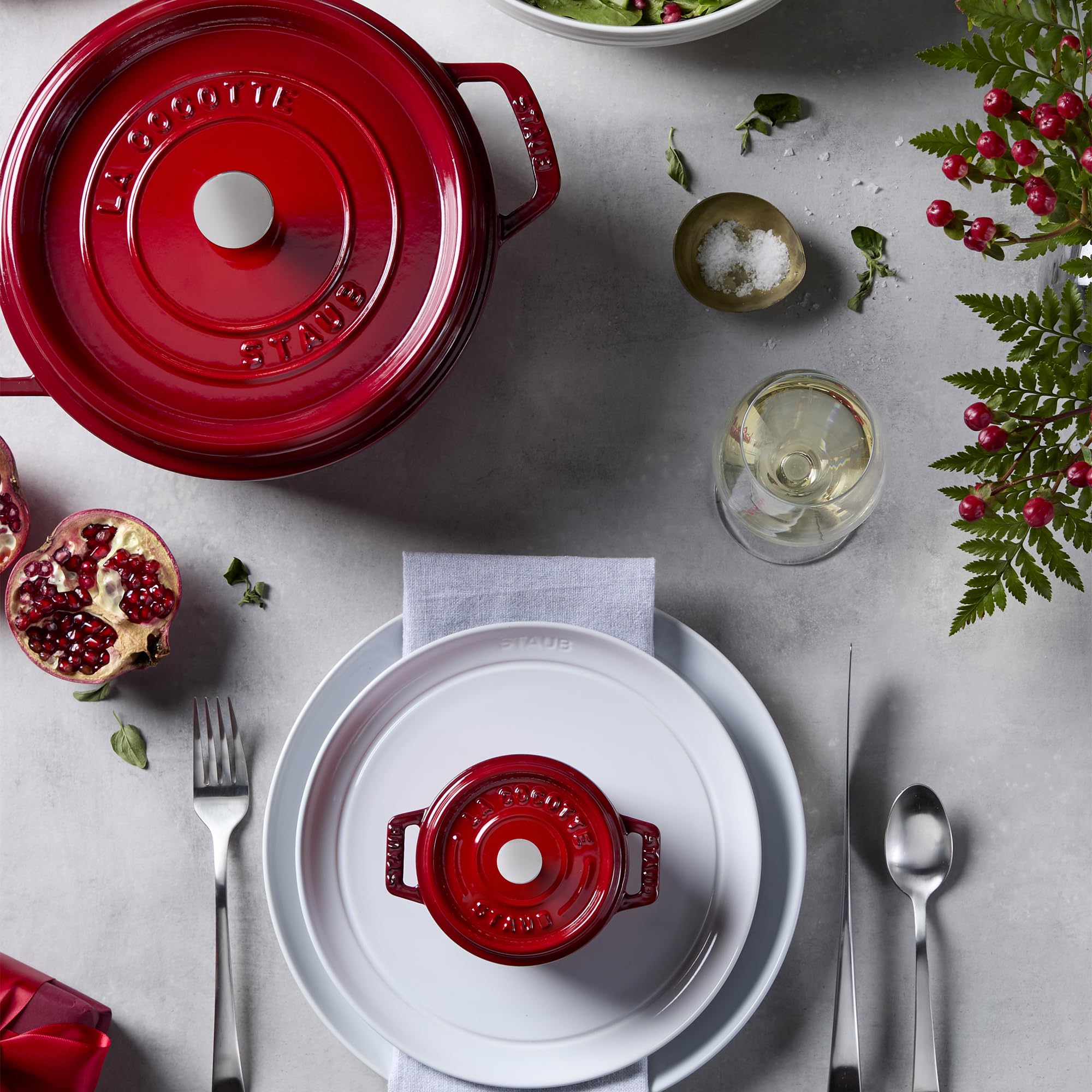 STAUB Cast Iron Dutch Oven 4-qt Round Cocotte, Made in France, Serves 3-4, Cherry - Image 8