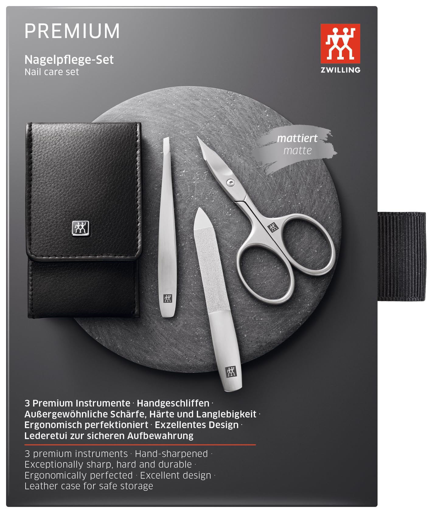 ZWILLING Beauty TWINOX 4-pc Manicure Nail Set with Black Leather Case, Pedicure Care for Hands and Feet, Travel Size - Image 6