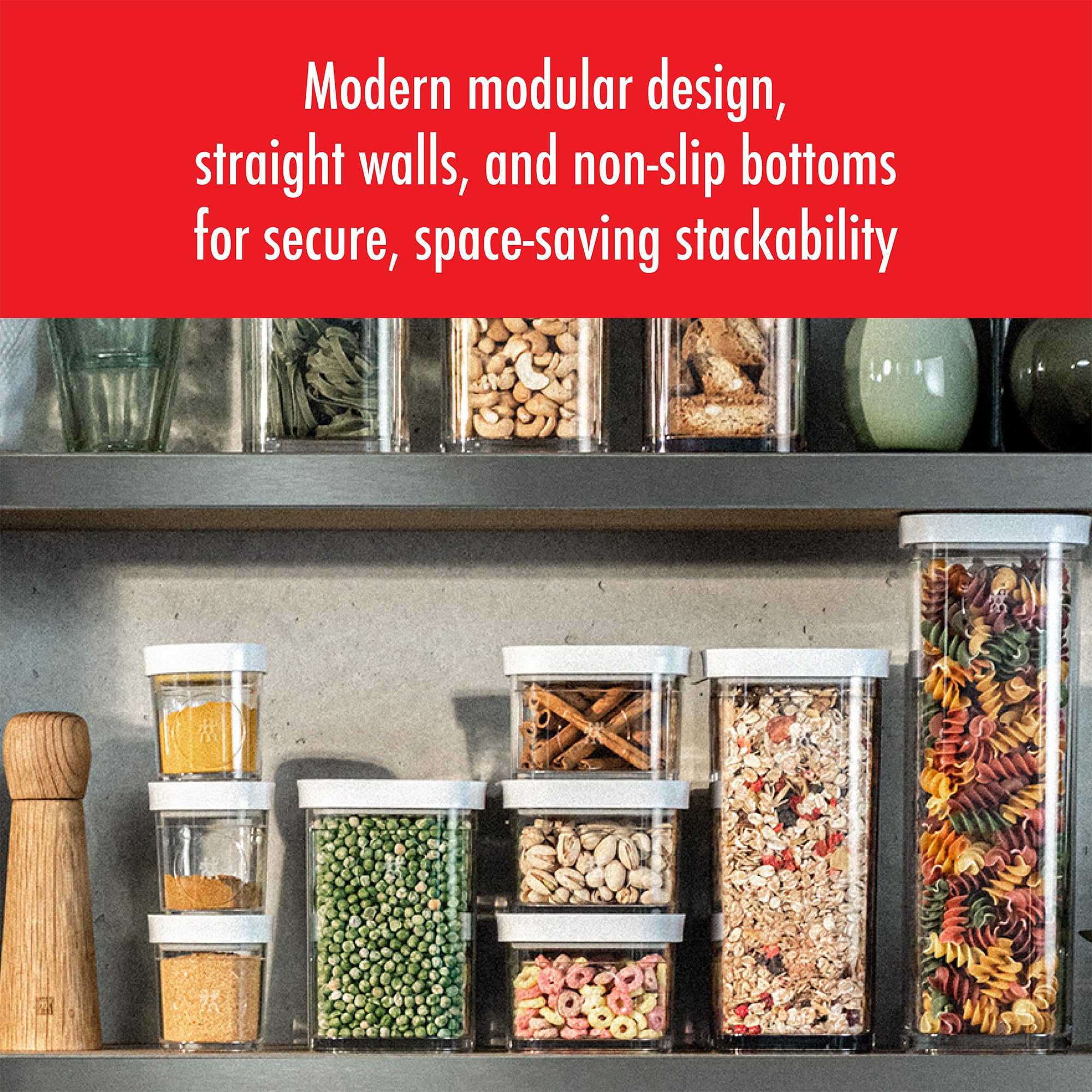 ZWILLING Fresh & Save Cube Box Set, 12-pc, Plastic, Airtight Dry Food Storage Container, Small & Medium Cube Set - Image 4