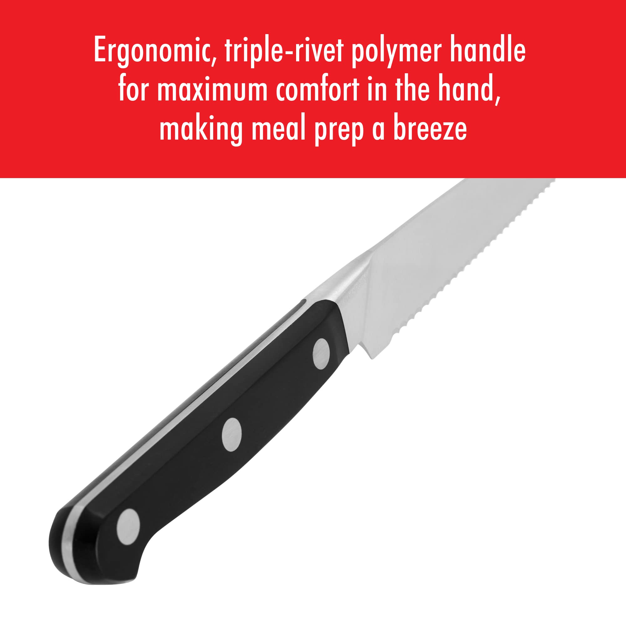 ZWILLING J.A. Henckels Serrated Utility Knife, Stainless Steel, 5-inch - Image 7