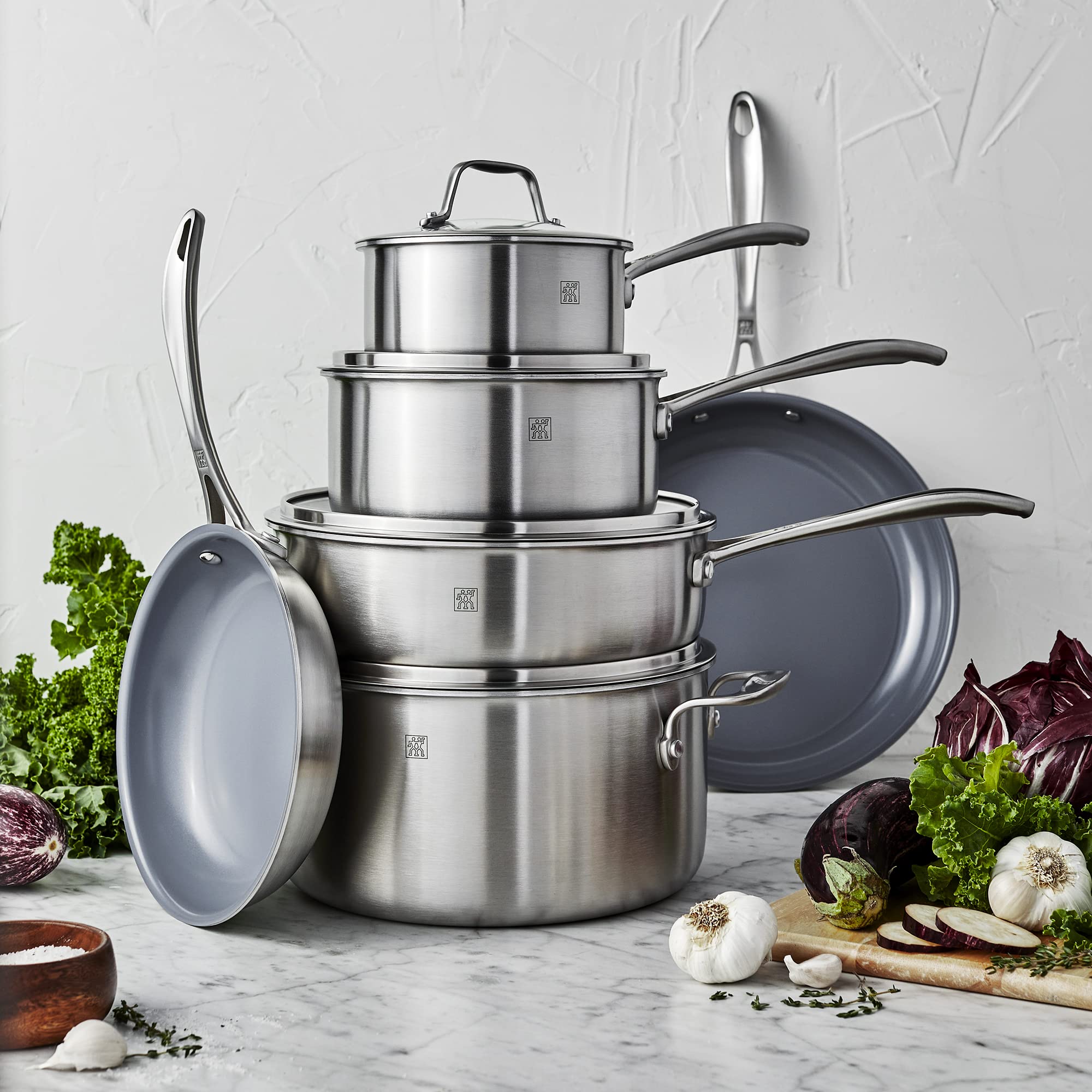 ZWILLING Spirit Ceramic Nonstick Cookware Set, 10-pc, Stainless Steel - Image 8